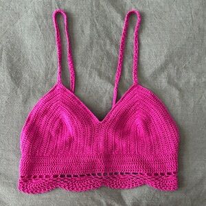 Forever 21 Fuchsia Crochet Top